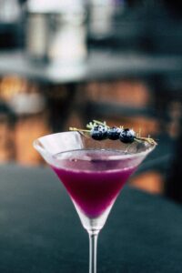 stock photo of a purple cocktail